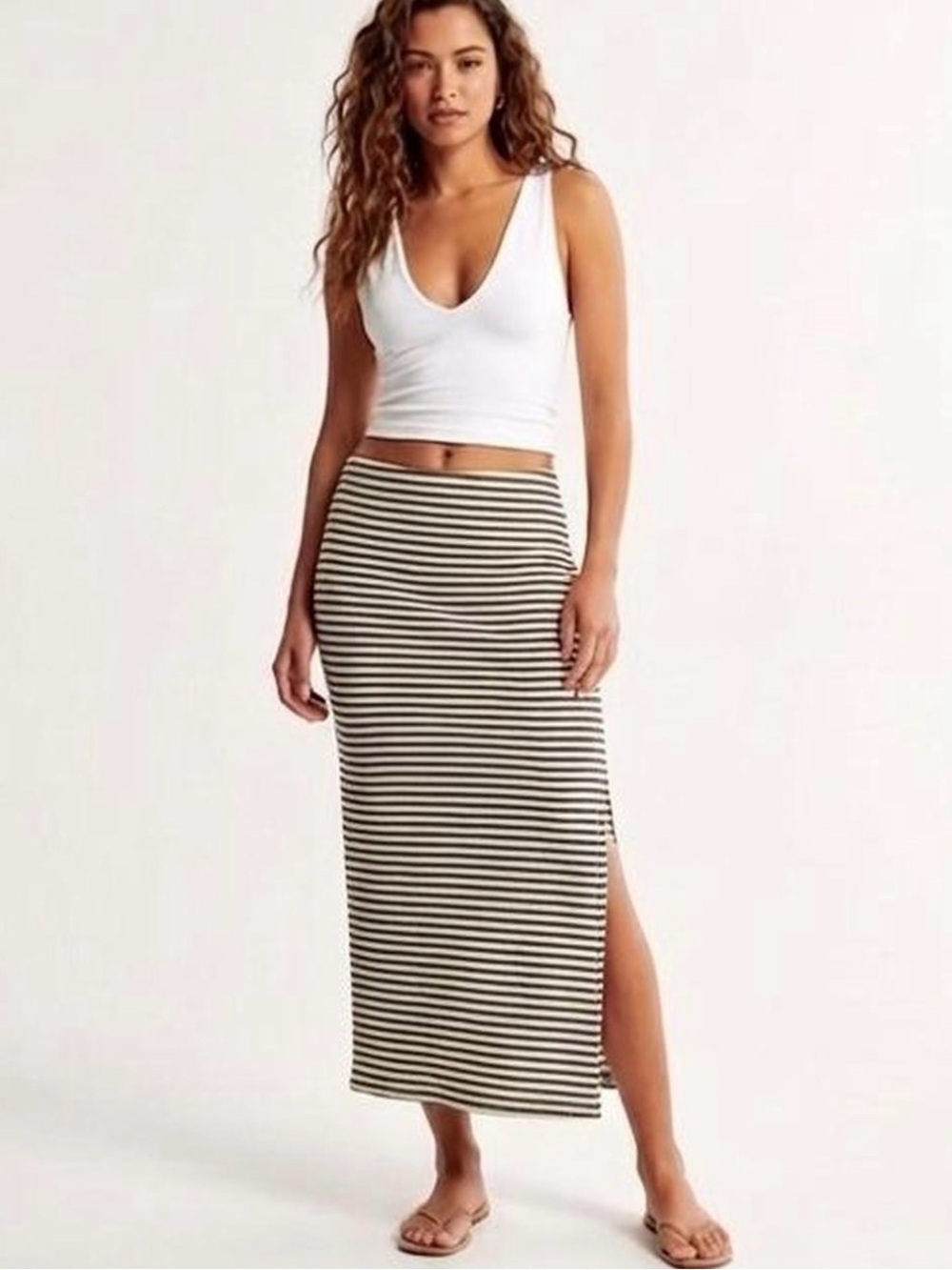 🆕 NWT Ann Taylor Striped Maxi Skirt Size Medium